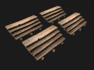 Wooden Stairs 3D मॉडल
