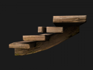 Wooden Stairs 3D मॉडल