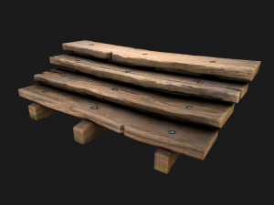 Wooden Stairs 3D मॉडल