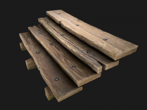 Wooden Stairs 3D मॉडल