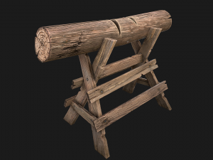 Wood Log Saw 3D Model