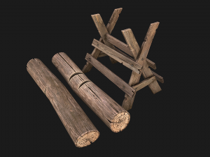 Wood Log Saw Modelo 3D