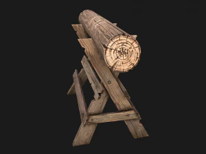 Wood Log Saw 3D Model