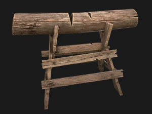 Wood Log Saw 3D Model
