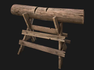 Wood Log Saw 3D Model