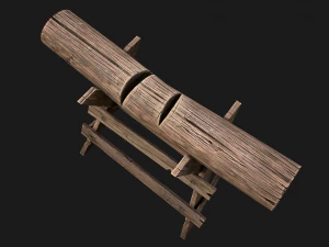 Wood Log Saw 3D Model