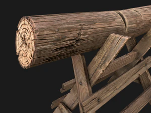 Wood Log Saw 3D Model