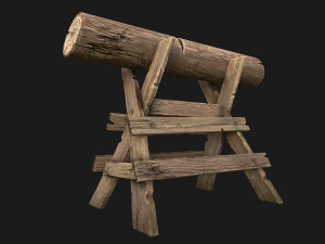 Wood Log Saw 3D Model