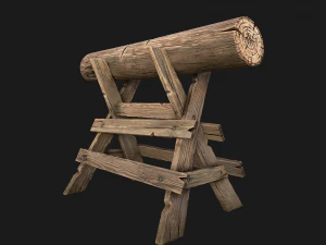 Wood Log Saw 3D Model