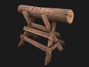 Wood Log Saw 3D Model