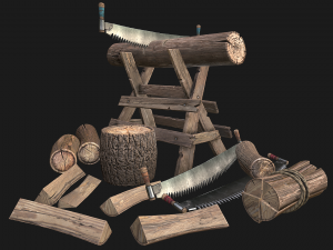 Firewood Log Stand Pack 3D Модель