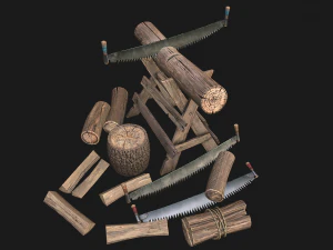 Firewood Log Stand Pack 3D Model