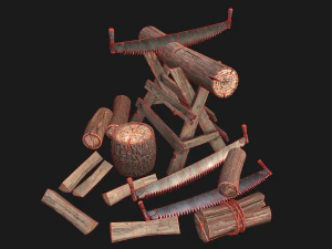 Firewood Log Stand Pack 3D Model