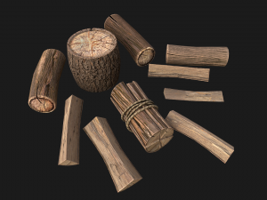 Firewood Log Stand Pack 3D-Modell