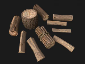 Firewood Log Stand Pack 3D Model