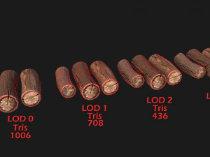 Set of Lumberjack and Firewood 3D Model