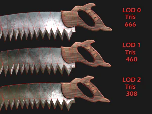 Large Set of Lumberjack and Firewood 3D Model
