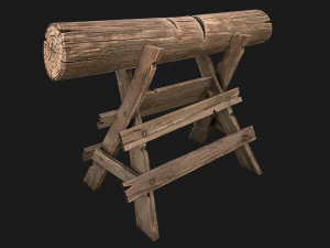 Large Set of Lumberjack and Firewood 3D Model