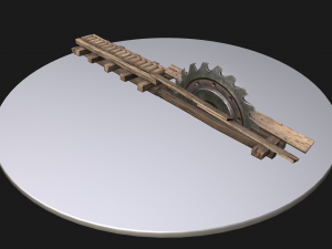 Medieval Sawmill Mechanism Model 3D