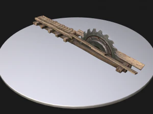 Medieval Sawmill Mechanism 3D Model