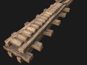 Medieval Sawmill Mechanism Model 3D