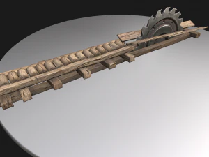Medieval Sawmill Mechanism 3D Model