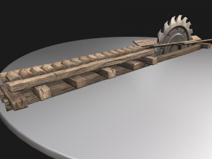 Medieval Sawmill Mechanism Model 3D