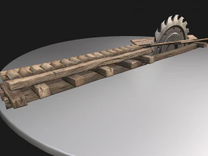 Medieval Sawmill Mechanism 3D Model