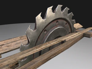 Medieval Sawmill Mechanism 3D Model