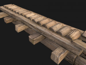Medieval Sawmill Mechanism Model 3D