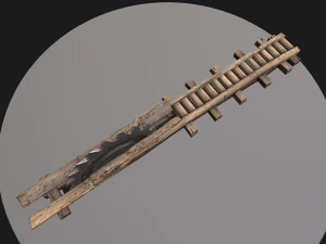 Medieval Sawmill Mechanism 3D Model