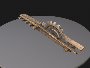 Medieval Sawmill Mechanism Model 3D