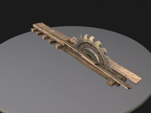 Medieval Sawmill Mechanism 3D Model