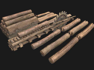 Sawmill Mechanism with Storage 3D Model