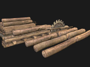 Sawmill Mechanism with Storage 3D Model