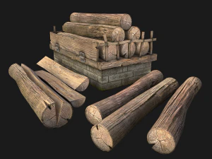 Sawmill Mechanism with Storage 3D Model