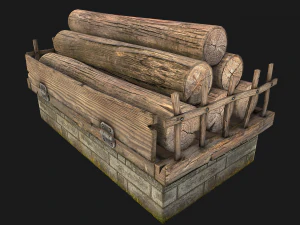 Sawmill Mechanism with Storage 3D Model