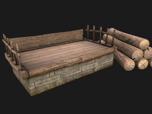 Sawmill Mechanism with Storage 3D Model