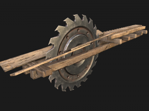 Sawmill Mechanism with Storage Model 3D