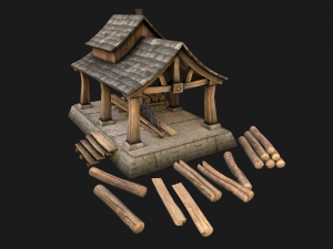 Sawmill and Warehouse 3D Model