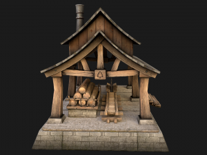 Sawmill and Warehouse 3D Model