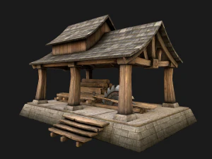 Sawmill and Warehouse 3D Model