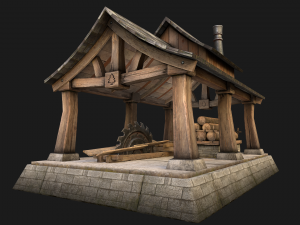 Sawmill and Warehouse 3D Model