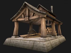 Sawmill and Warehouse 3D Model