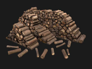 Conjunto de serraria e lenhador Modelo 3D