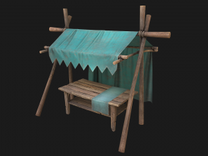 Tent Market Blue Tent 3Dモデル