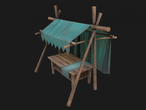 Tent Market Blue Tent 3D Model