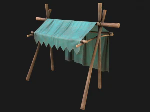 Tent Market Blue Tent 3D Model
