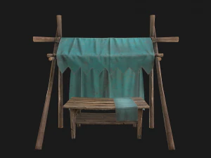 Tent Market Blue Tent 3D Model
