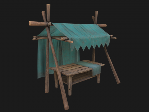 Tent Market Blue Tent 3D Model